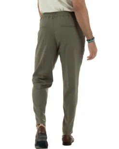 Abito lino uomo vestito doppiopetto sartoriale verde militare AE1169A