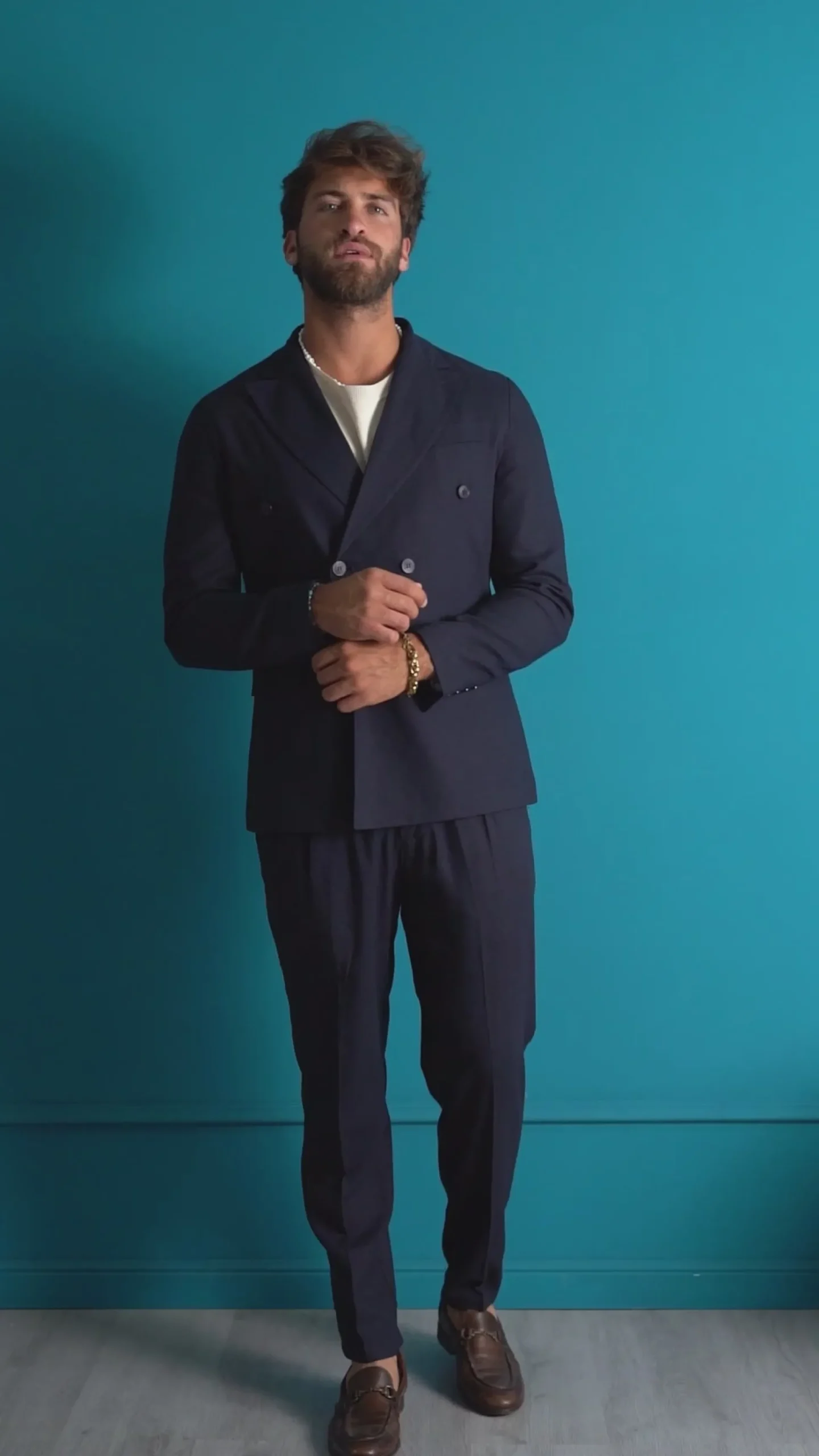 Abito lino uomo vestito doppiopetto sartoriale blu AE1172A