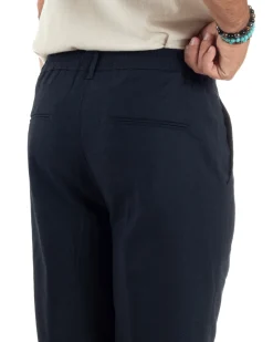 Abito lino uomo vestito doppiopetto sartoriale blu AE1172A