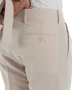 Abito uomo completo doppiopetto rever scialle cintura pantaloni pinces beige BlackSunday AE1246A