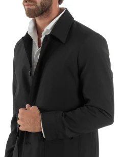 Abito Uomo Completo Giacca Sahariana Pantaloni Nero AE1146A
