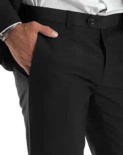 Abito uomo doppiopetto completo viscosa giacca pantaloni elegante nero GIOSAL-AE1065A