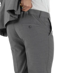 Abito uomo doppiopetto completo viscosa giacca pantaloni elegante grigio GIOSAL-AE1210A