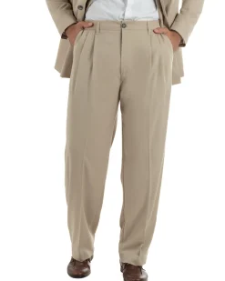 Abito uomo doppiopetto completo giacca pantaloni baggy pinces beige GIOSAL-AE1250A