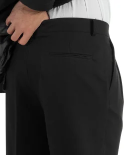 Abito uomo doppiopetto completo giacca pantaloni baggy pinces nero GIOSAL-AE1251A
