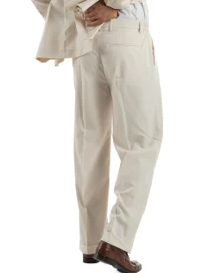 Abito uomo doppiopetto completo giacca 2 bottoni pantaloni baggy panna BlackSunday AE1264A