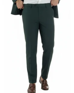 Abito uomo doppiopetto completo viscosa giacca pantaloni elegante verde GIOSAL-AE1209A