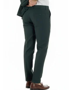 Abito uomo doppiopetto completo viscosa giacca pantaloni elegante verde GIOSAL-AE1209A