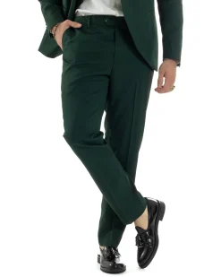 Abito Uomo Doppiopetto Quattro Bottoni Vestito Completo Smoking Rever Sciallato Raso Verde AE1111A