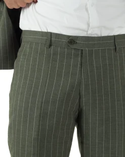 Abito uomo doppiopetto vestito gessato sartoriale rigato verde GIOSAL-AE1230A