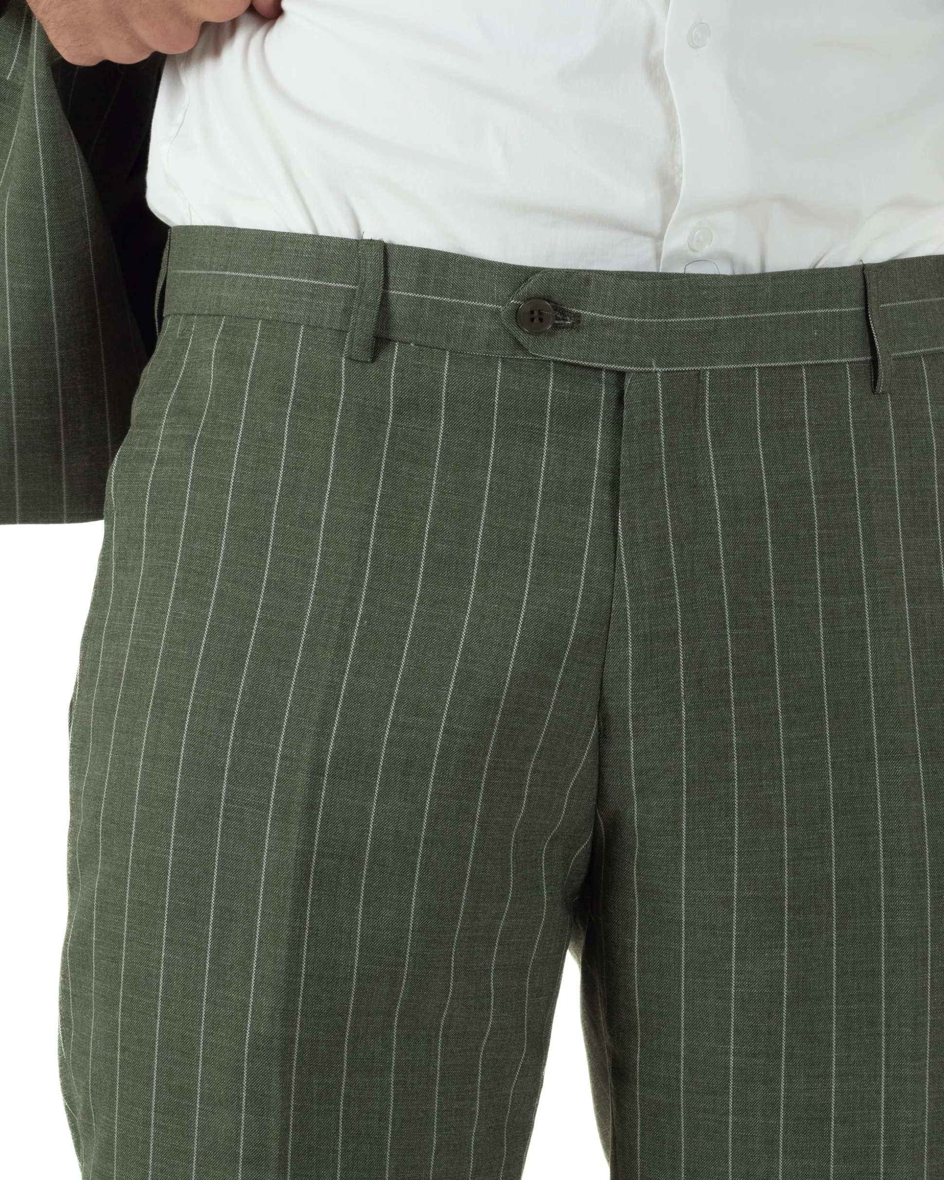 Abito uomo doppiopetto vestito gessato sartoriale rigato verde GIOSAL-AE1230A