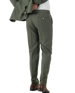 Abito uomo doppiopetto vestito gessato sartoriale rigato verde GIOSAL-AE1230A