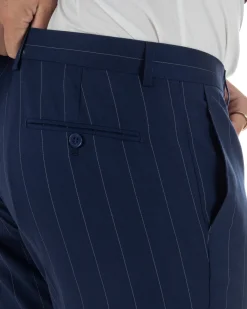 Abito uomo doppiopetto vestito gessato sartoriale rigato sottile blu GIOSAL-AE1241A