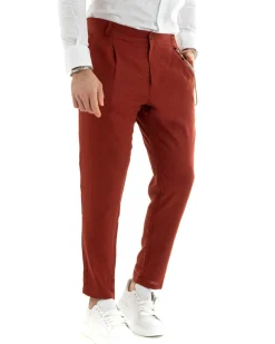 Abito uomo doppiopetto vestito sartoriale lino mattone GIOSAL-OU2335A