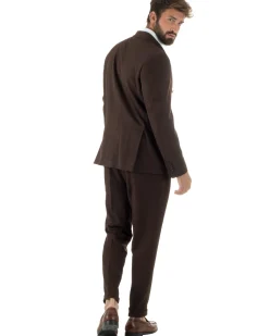 Abito Uomo Doppiopetto Viscosa Classico Sartoriale Marrone AE1201A