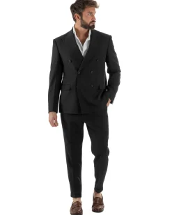 Abito Uomo Doppiopetto Viscosa Classico Sartoriale Nero AE1203A