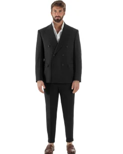 Abito Uomo Doppiopetto Viscosa Classico Sartoriale Nero AE1203A