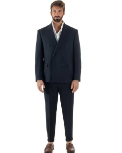 Abito Uomo Doppiopetto Viscosa Classico Sartoriale Blu AE1200A