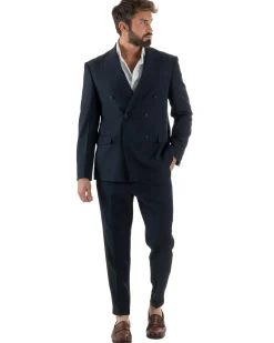 Abito Uomo Doppiopetto Viscosa Classico Sartoriale Blu AE1200A