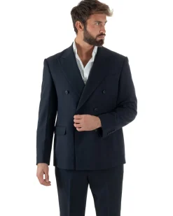 Abito Uomo Doppiopetto Viscosa Classico Sartoriale Blu AE1200A