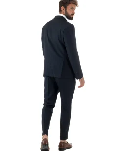 Abito Uomo Doppiopetto Viscosa Classico Sartoriale Blu AE1200A