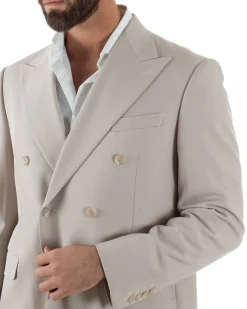 Abito Uomo Doppiopetto Viscosa Classico Sartoriale Beige AE1202A