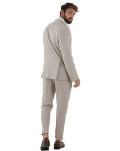 Abito Uomo Doppiopetto Viscosa Classico Sartoriale Beige AE1202A
