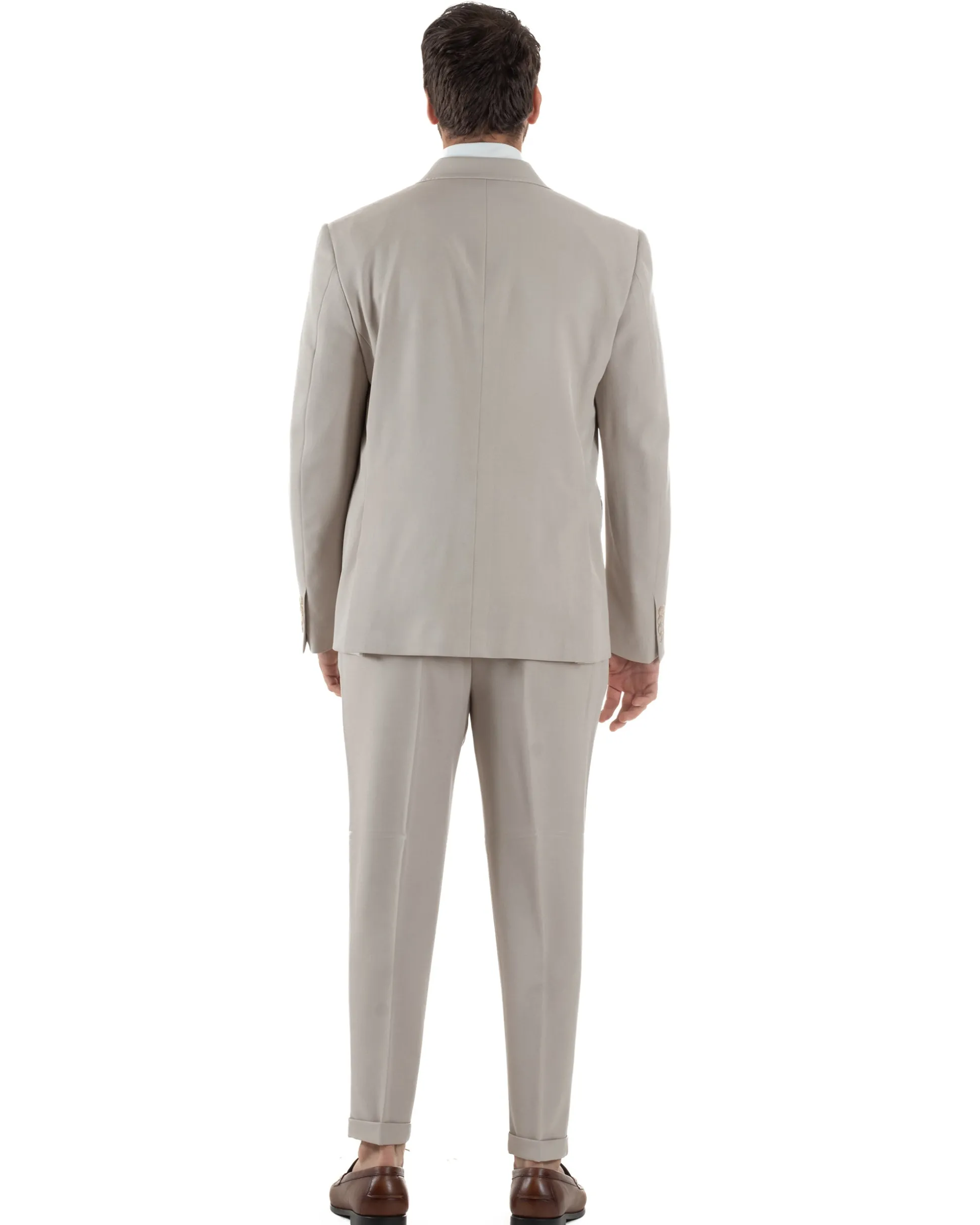Abito Uomo Doppiopetto Viscosa Classico Sartoriale Beige AE1202A