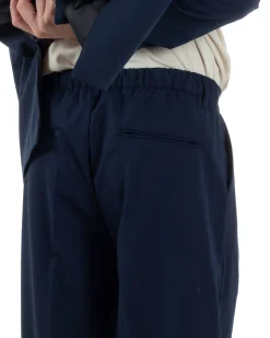 Abito Uomo Doppiopetto Viscosa Relaxed Fit Completo Giacca Rever A Lancia Pantaloni Pinces Fondo Largo Baggy Casual Blu GIOSAL-AE1122A