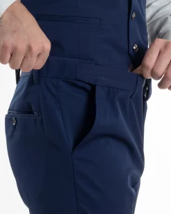 Abito Uomo Monopetto Cerimonia Rever Raso Lucido Vestito 3 Pezzi Panciotto Completo Sposo Panciotto Plastron Blu AE1144A