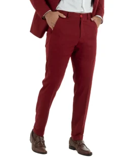 Abito uomo monopetto completo giacca pantaloni slim fit bordeaux GIOSAL-AE1252A
