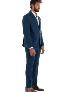 Abito uomo monopetto completo giacca pantaloni slim fit blu GIOSAL-AE1253A