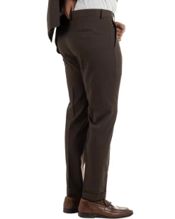 Abito uomo monopetto completo giacca pantaloni slim fit marrone GIOSAL-AE1255A