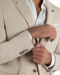 Abito uomo monopetto completo giacca pantaloni slim fit beige GIOSAL-AE1256A
