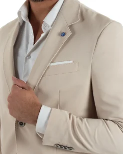 Abito uomo monopetto completo giacca pantaloni slim fit beige GIOSAL-AE1256A