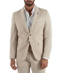 Abito uomo monopetto completo giacca pantaloni slim fit beige GIOSAL-AE1256A