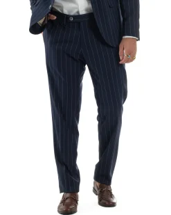 Abito Uomo Monopetto Gessato Sartoriale Rigato Blu Over-D OC1F2W5A03