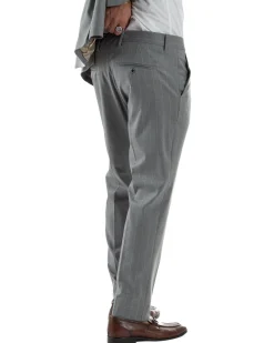 Abito Uomo Monopetto Gessato Sartoriale Rigato Grigio Over-D OC1F2W5A03