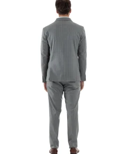 Abito Uomo Monopetto Gessato Sartoriale Rigato Grigio Over-D OC1F2W5A03