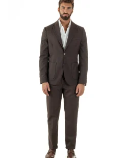 Abito Uomo Monopetto Lana Classico Sartoriale Marrone AE1199A