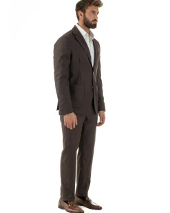 Abito Uomo Monopetto Lana Classico Sartoriale Marrone AE1199A