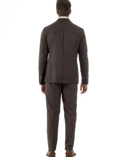 Abito Uomo Monopetto Lana Classico Sartoriale Marrone AE1199A