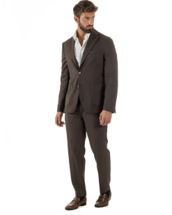 Abito Uomo Monopetto Lana Classico Sartoriale Marrone AE1199A
