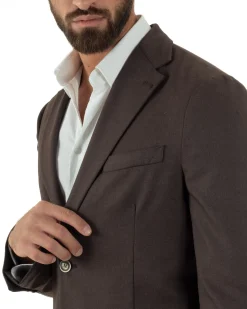 Abito Uomo Monopetto Lana Classico Sartoriale Marrone AE1199A