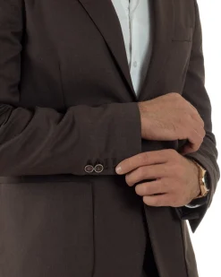 Abito Uomo Monopetto Lana Classico Sartoriale Marrone AE1199A