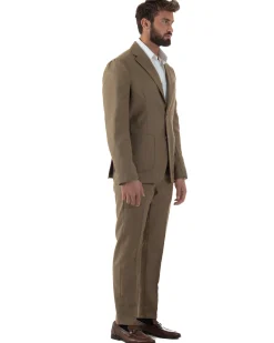 Abito Uomo Monopetto Lana Classico Sartoriale Camel AE1197A