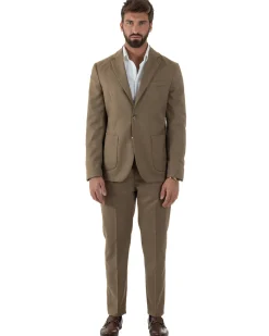 Abito Uomo Monopetto Lana Classico Sartoriale Camel AE1197A
