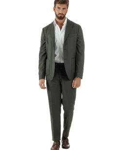 Abito Uomo Monopetto Lana Classico Sartoriale Verde AE1198A