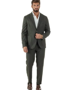 Abito Uomo Monopetto Lana Classico Sartoriale Verde AE1198A