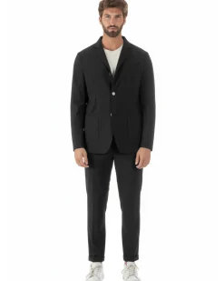 Abito uomo monopetto no stiro completo impermeabile giacca pantaloni nero GIOSAL-AE1238A